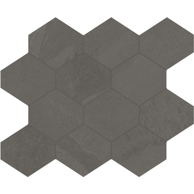 Unicom Starker Brazilian Slate Elephant Grey Hexagon Wandtegel 25x34cm